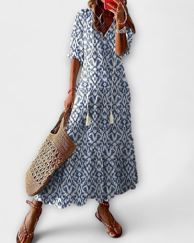 Felicity – Damen Bohemian Sommerkleid mit Fließender Silhouette