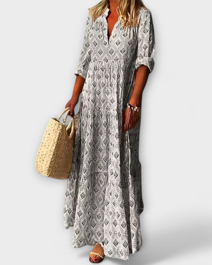Lene - Stilvolles und Bequemes Frühlings Maxi Kleid
