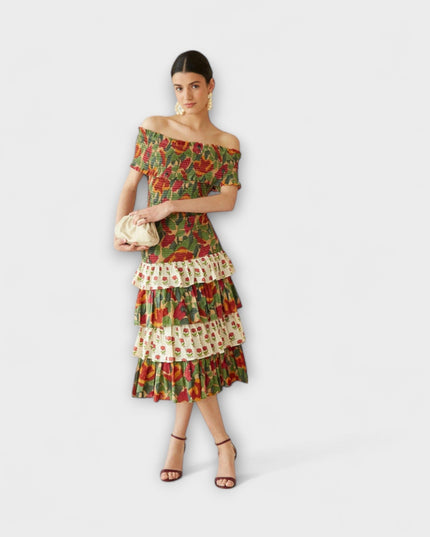 Beate - Lebhaftes Mai-Midi-Kleid