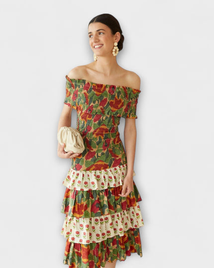 Beate - Lebhaftes Mai-Midi-Kleid