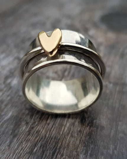 Ilse – Vintage-Ring mit goldenem Herz