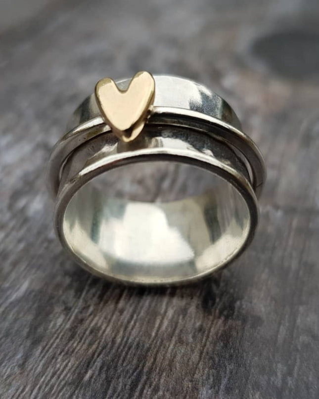 Ilse – Vintage-Ring mit goldenem Herz