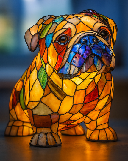Isolde - Magische Hundelampe aus Buntglas