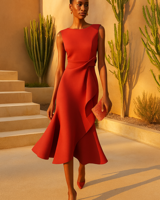 Sarah – Draped Asym Midi