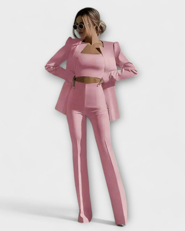 Clarissa - Stilvolles 3-teiliges Set (Blazer, Oberteil, Hose)