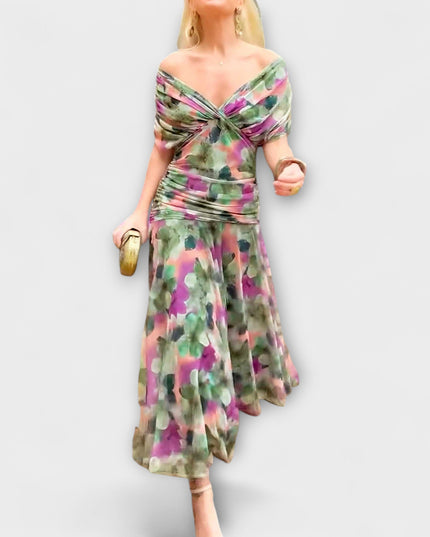 Viktoria - Schickes V-Ausschnitt Maxikleid