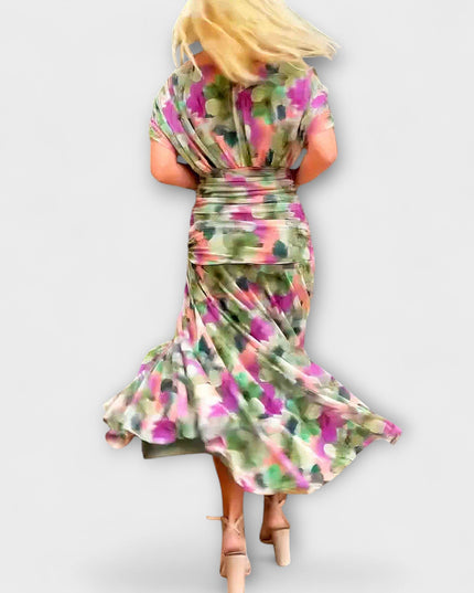 Viktoria - Schickes V-Ausschnitt Maxikleid