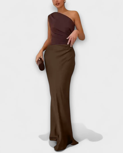 Mia – Ein Schulter Faltenkleid
