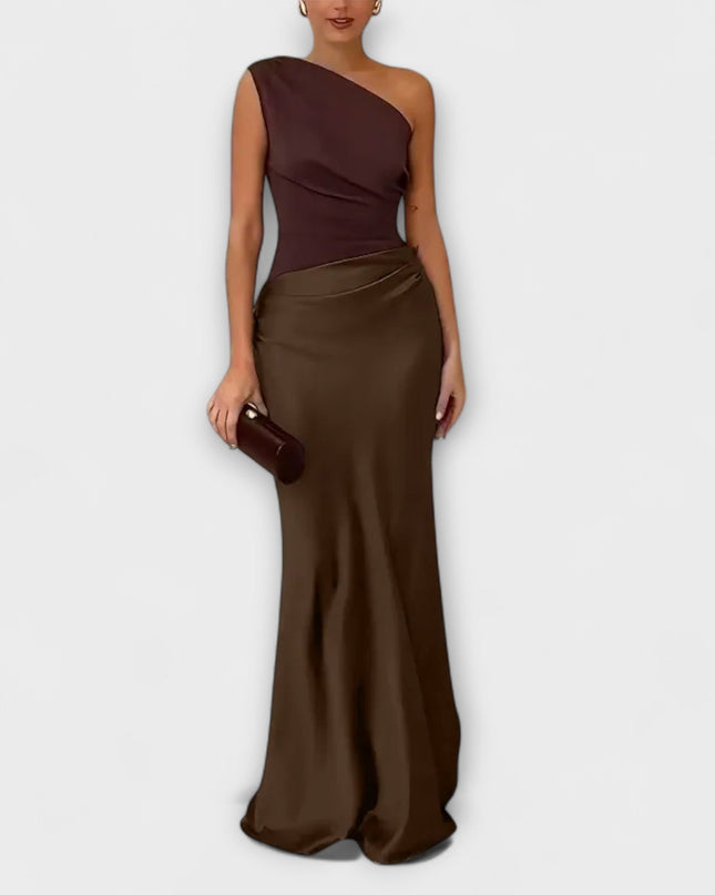 Mia – Ein Schulter Faltenkleid