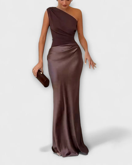 Mia – Ein Schulter Faltenkleid