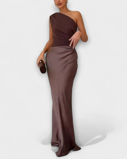 Mia – Ein Schulter Faltenkleid