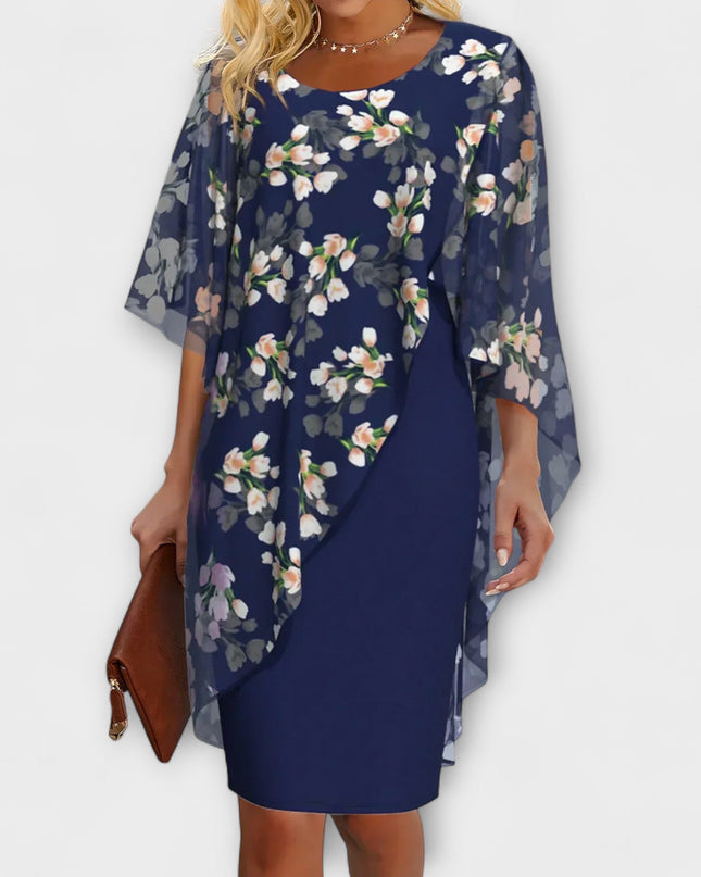 Ruth - Florales Chiffon-Damenkleid