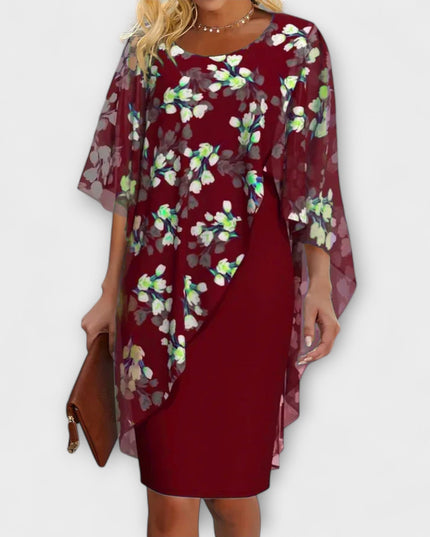 Ruth - Florales Chiffon-Damenkleid