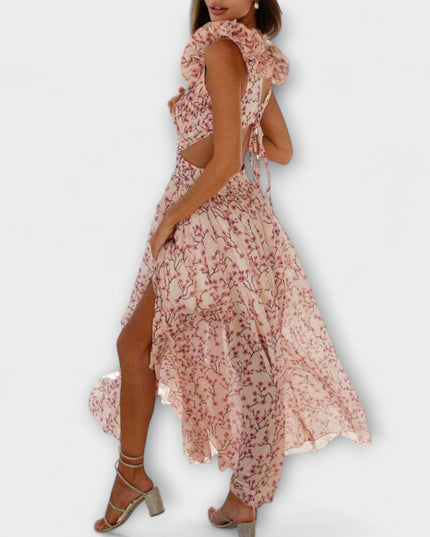 Lieselotte - Maxikleid mit Rüschensäumen und Cut-Out-Details
