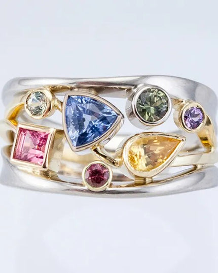 Ilse – Vintage-Ring mit bunten Zirkonia-Steinen