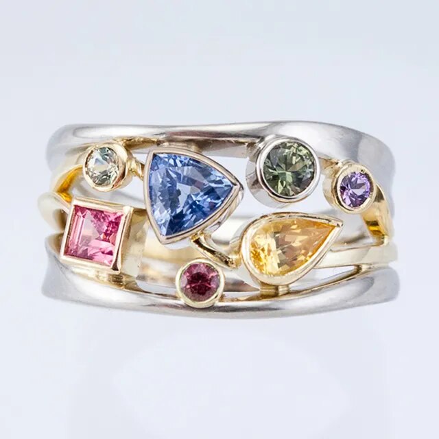 Ilse – Vintage-Ring mit bunten Zirkonia-Steinen