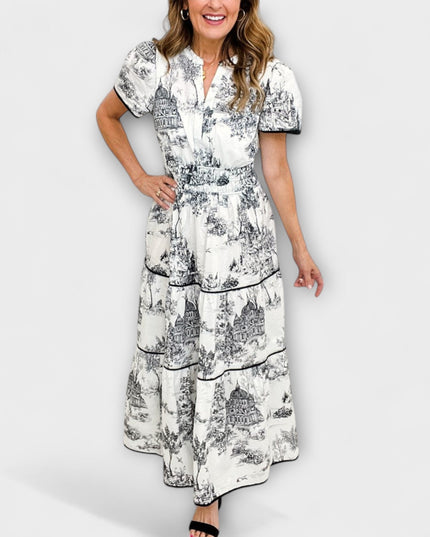 Sofia - Zeitloses Toile Maxi-Kleid