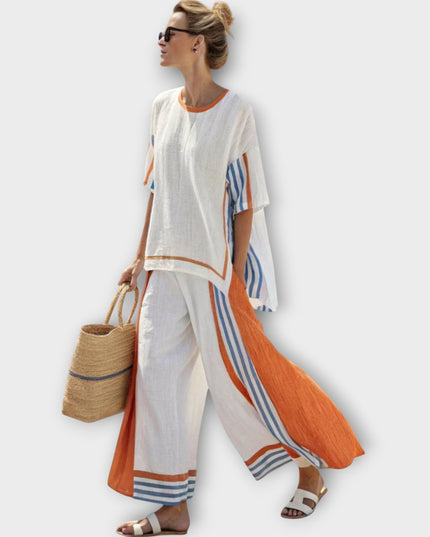Anila - Elegantes Zweiteiliges Set Mit Gestreiftem Design