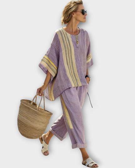 Anila - Elegantes Zweiteiliges Set Mit Gestreiftem Design