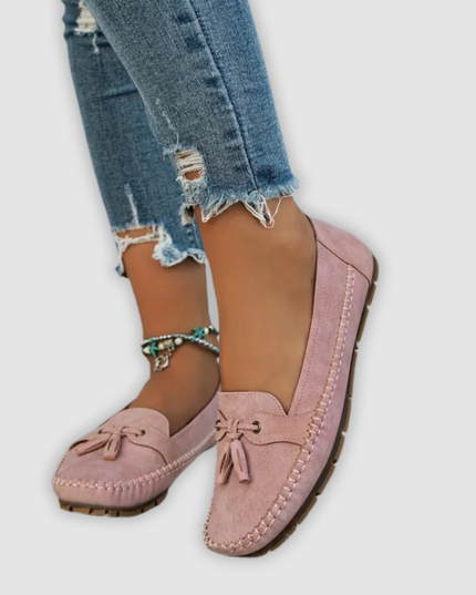 Sofia - Klassische Wildleder Loafer Mit Quastendetail