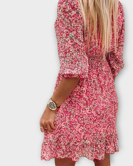 Rebekka - Blumiges Puffärmelkleid für Damen