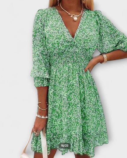 Rebekka - Blumiges Puffärmelkleid für Damen