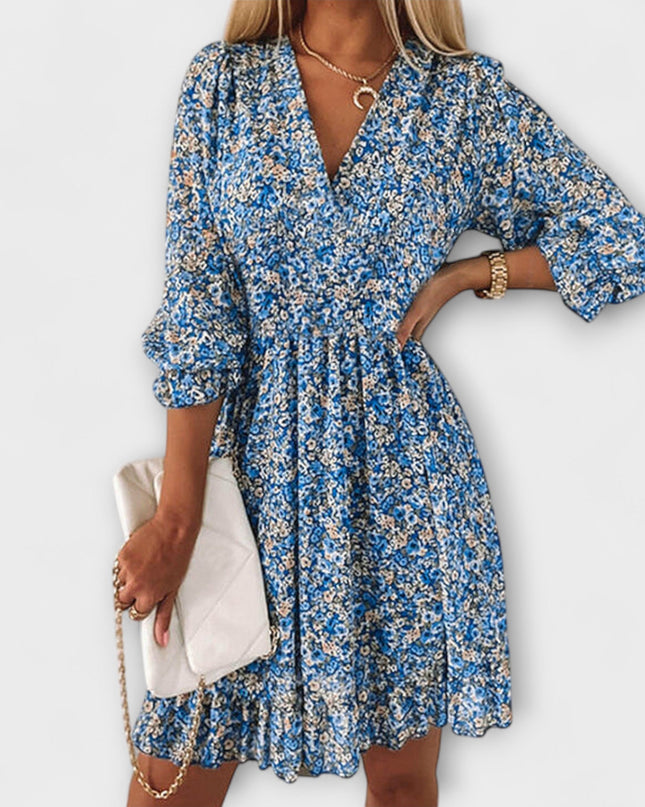 Rebekka - Blumiges Puffärmelkleid für Damen