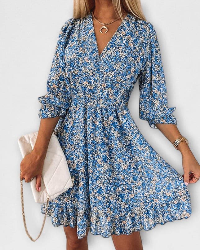 Rebekka - Blumiges Puffärmelkleid für Damen