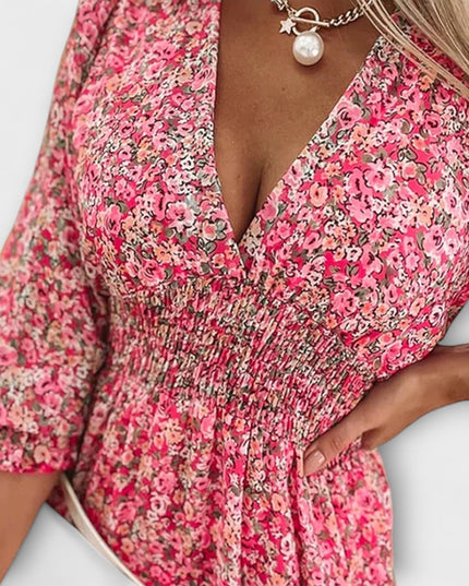 Rebekka - Blumiges Puffärmelkleid für Damen