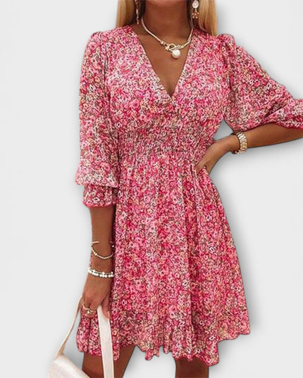 Rebekka - Blumiges Puffärmelkleid für Damen
