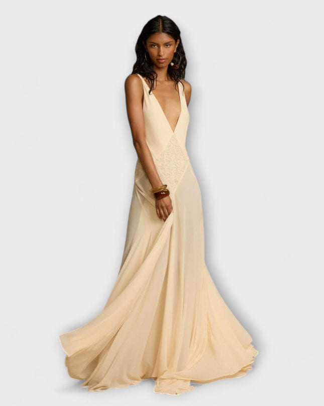 Lara - Maxikleid mit tiefem V-Ausschnitt