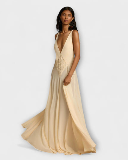 Lara - Maxikleid mit tiefem V-Ausschnitt