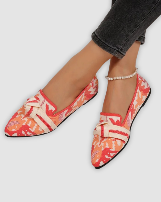 Dina - Bequeme Strick-Slipper mit Blütenmuster