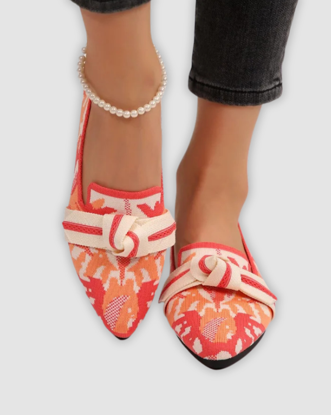 Dina - Bequeme Strick-Slipper mit Blütenmuster