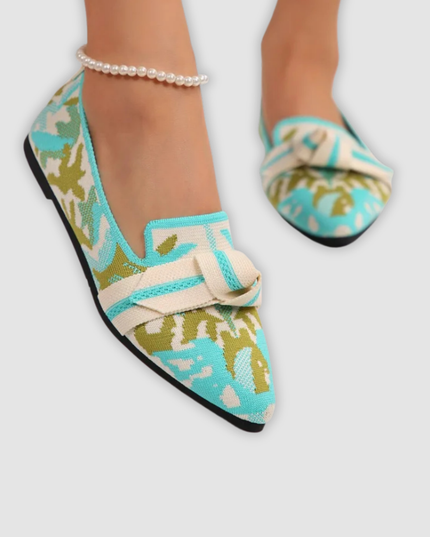 Dina - Bequeme Strick-Slipper mit Blütenmuster