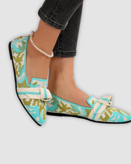 Dina - Bequeme Strick-Slipper mit Blütenmuster