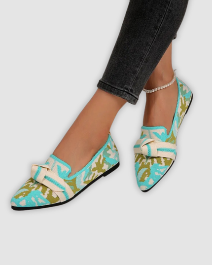 Dina - Bequeme Strick-Slipper mit Blütenmuster