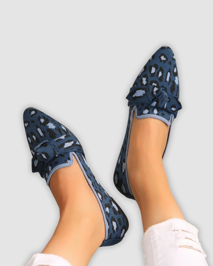 Oliven - Bequeme Strick-Loafers mit Schleifendetail