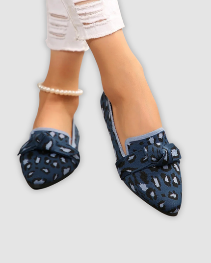 Oliven - Bequeme Strick-Loafers mit Schleifendetail