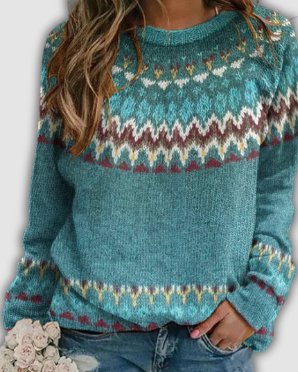 Alvara - Retro Sweatshirt mit Wellenmuster