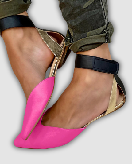 Mara - Colorblock-Ballerinas mit Knöchelriemen