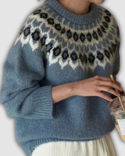 Fenja - Stilvoller Jacquard Pullover