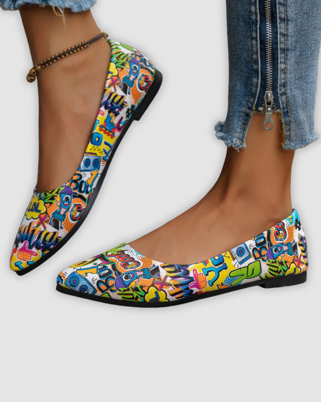 Bianca - Farbenfrohe flache Damenschuhe