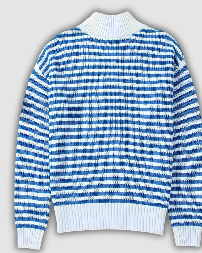 Arntraud - Gestreifter Pullover mit Reißverschluss