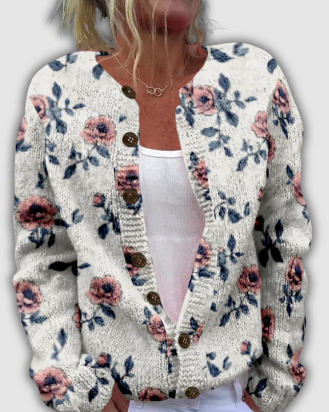 Irmelin - Schicke Strickjacke mit Print