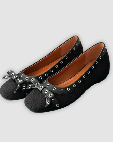 Leonie - Plateau-Slipper mit Schmetterlingsknoten