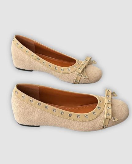 Leonie - Plateau-Slipper mit Schmetterlingsknoten