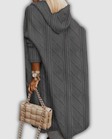 Emma - Langer Strickcardigan mit Kapuze
