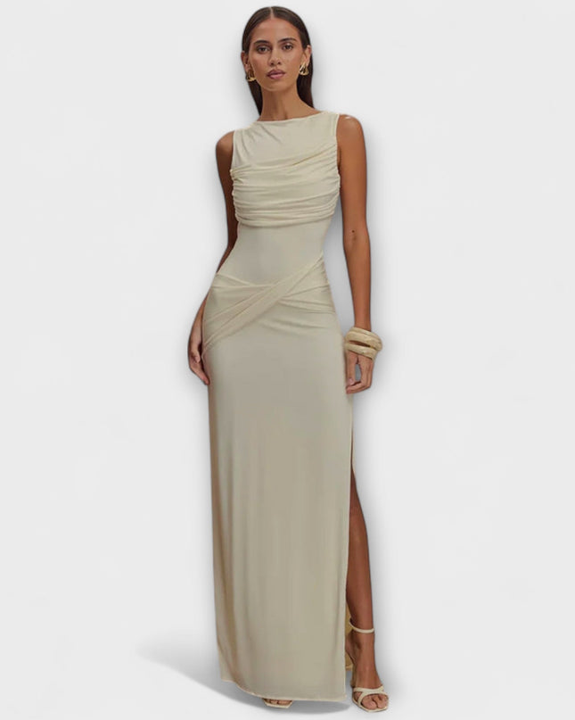 Anja-Lena - Stylisches Maxikleid mit hohem Beinschlitz