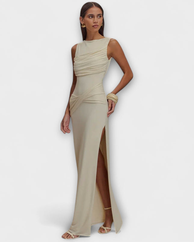 Anja-Lena - Stylisches Maxikleid mit hohem Beinschlitz